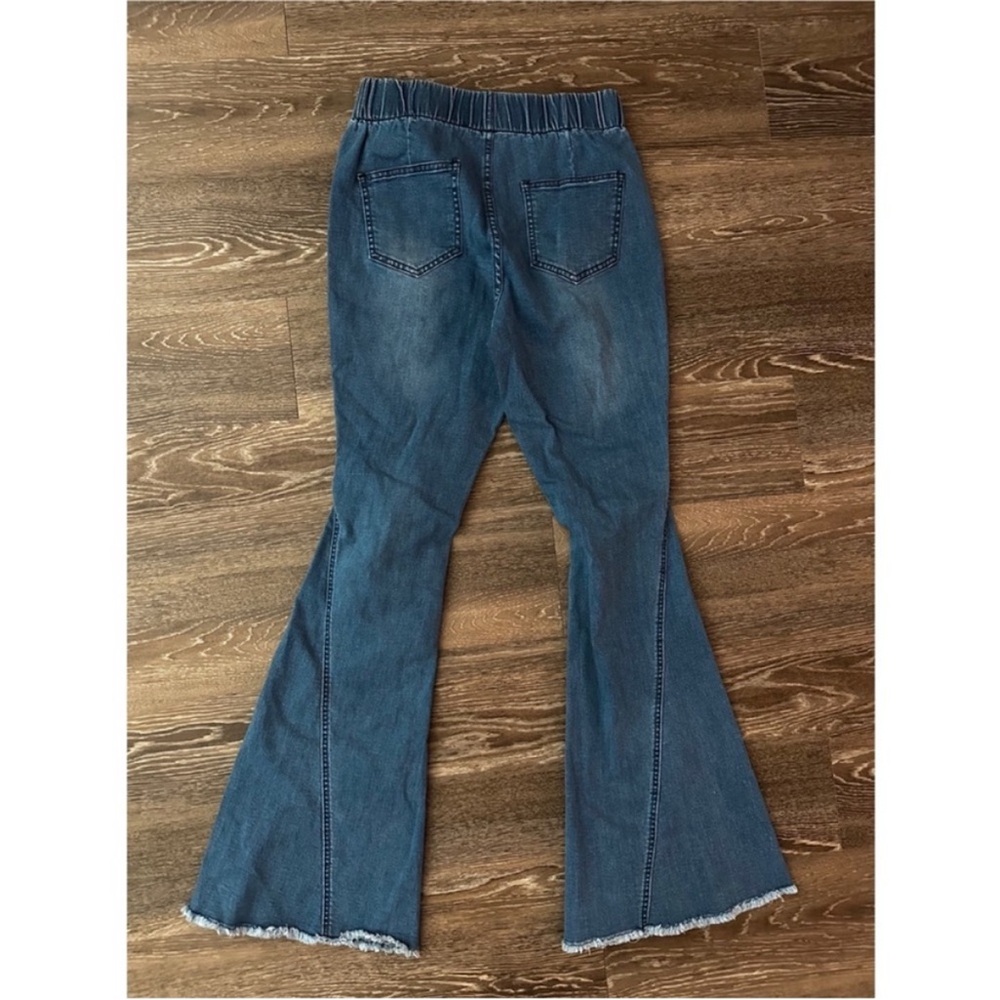 🥳💗HP! Amazon Blue Flare Wide Leg Casual Western Jeans - Picture 9 of 11